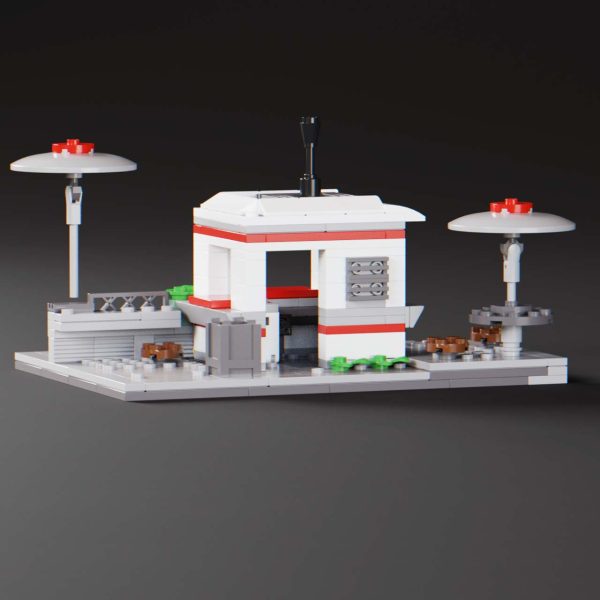 back view of Classic LEGO Drive Thru Diner