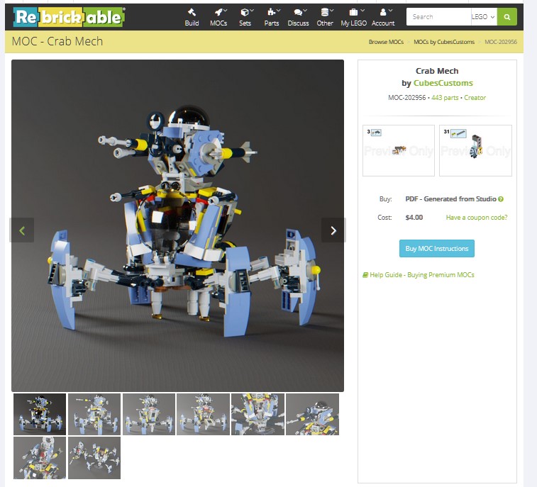 Rebrickable premium instructions