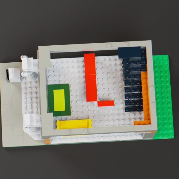 third floor top view custom lego brick bank modular building