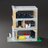 side view three floor custom lego brick bank modular building