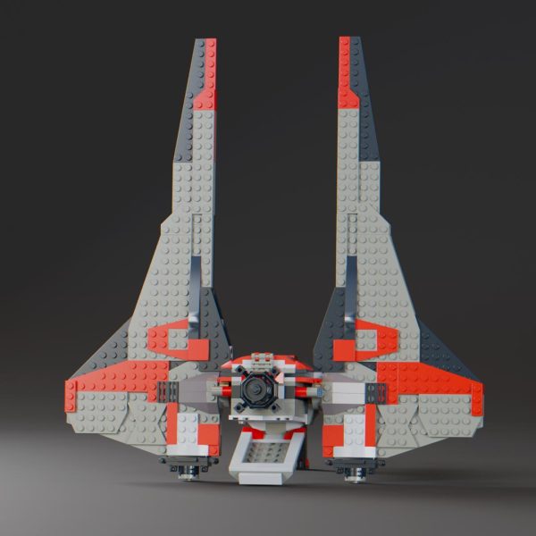 door open wings up custom lego instructions mandalorian transport star wars back view