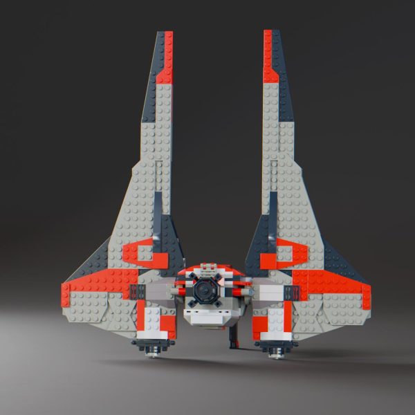 back of custom lego instructions mandalorian transport star wars wings folded up
