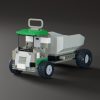 lego dump truck front angled view