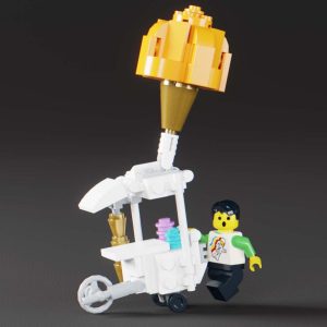 custom lego ice cream stand with ice cream cone