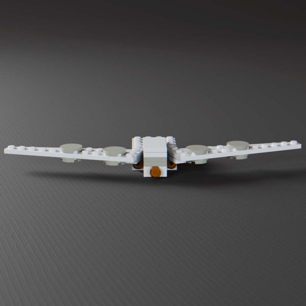 back of Nebula Heist dropship moc instrucitons wings open