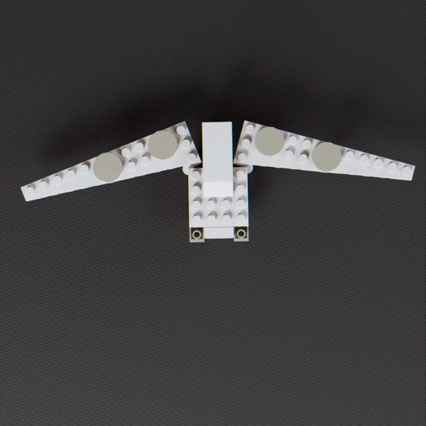 Nebula Heist dropship moc instrucitons top view wings open